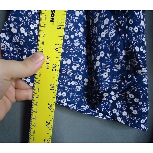 Arizona Jean Co Romper Women's Size XS Navy Blue White Floral Print - Picture 8 of 11
